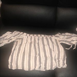 Forever 21 off the shoulder striped shirt